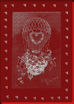 Victorian style Hot air balloon full of love card cover